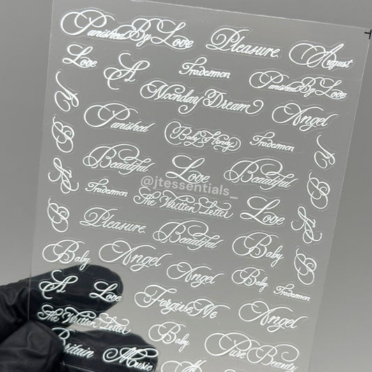 02 Script Nail Stickers – Nail Decals - JTessentials