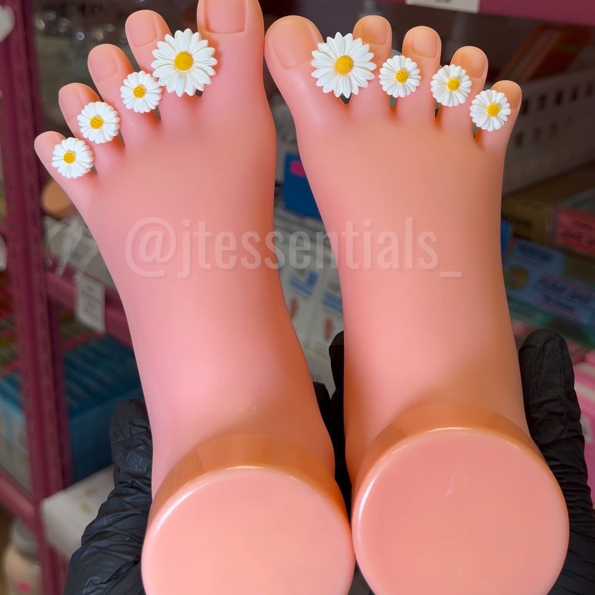 04 DAISY Toe Separator with 3D Fun Nail Designs - Style Toe Spacers for Pedicures and Nail Art - JTessentials