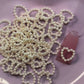 Heart Pearly Nail Charms – White Pearl 3D Heart Decorations