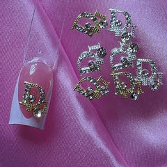 10 pcs- Di0r Nail charms gold & silver