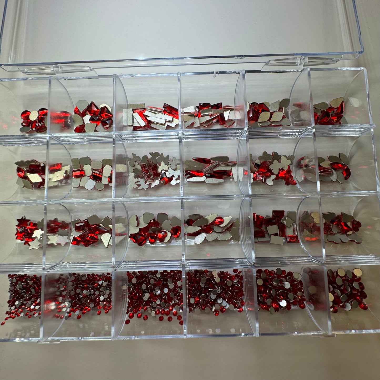 24 grit-Red high quality rhinestone box