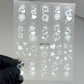 155- White Airbrush-Inspired Nail Stickers
