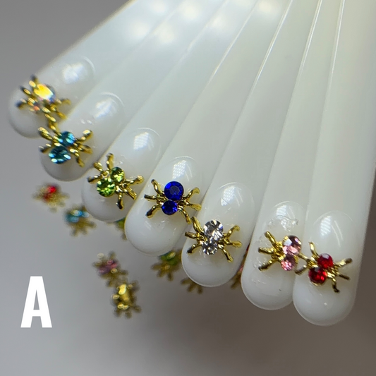 Mini spider nail charms