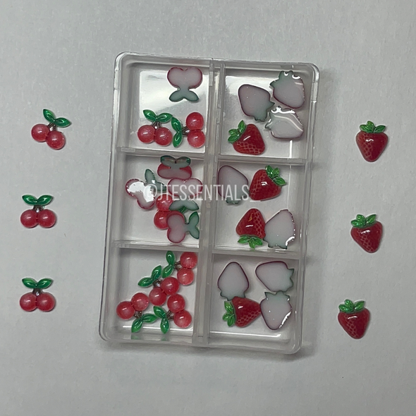 Cherry&Strawberry Nail Charm Box 30 pcs