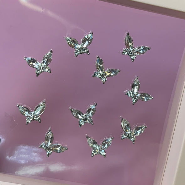 10 PCs Crystal butterfly - SILVER