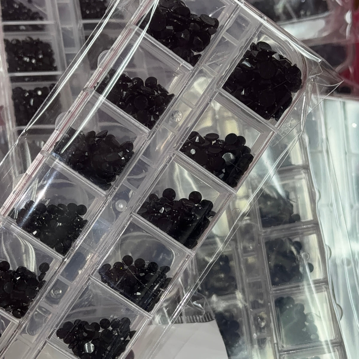 Black flat back Rhinestone Box - High Quality Rhinestone box
