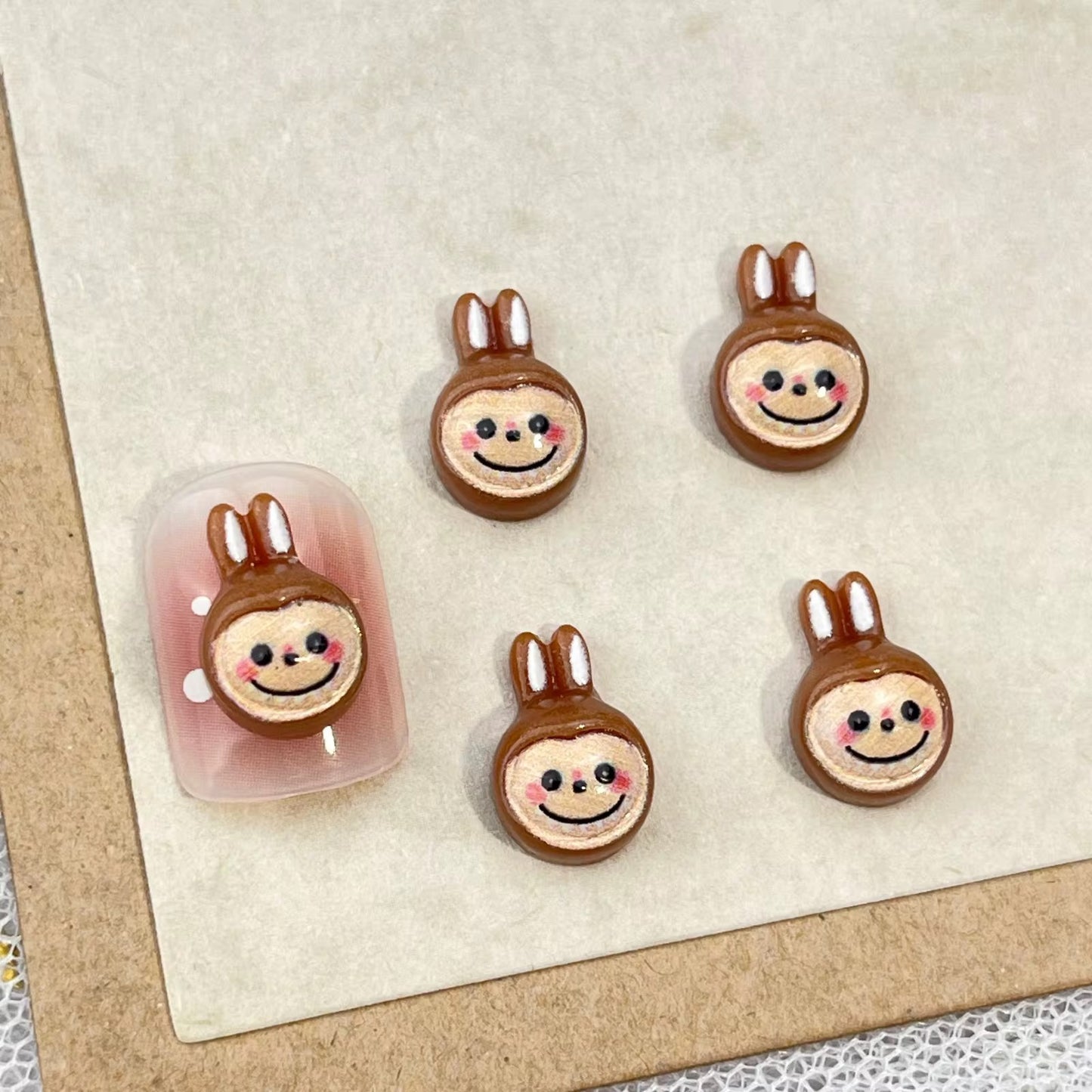 Labubu Nail Charms - Cute 3D Kawaii Character Mix for Nail Art Decoration