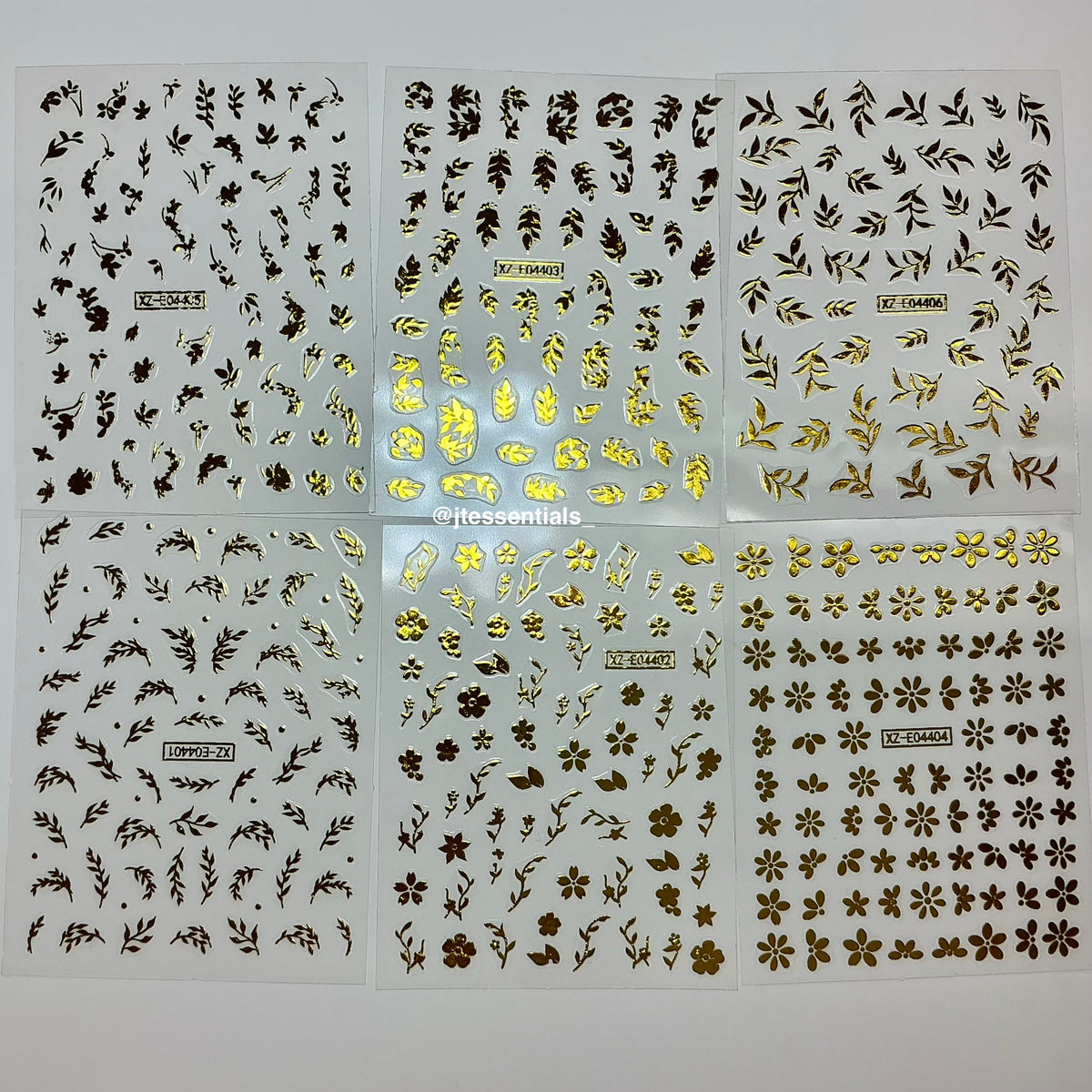 6 pcs-Gold Nail sticker