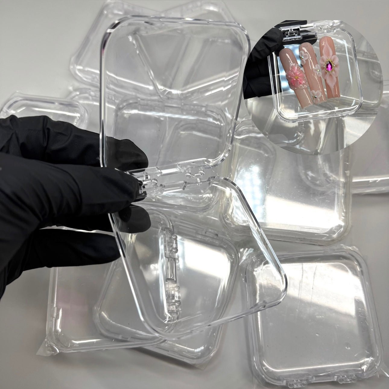 1 pc - Clear Plastic Storage Box for Press - On Nails – Durable & Compact Organizer - JTessentials