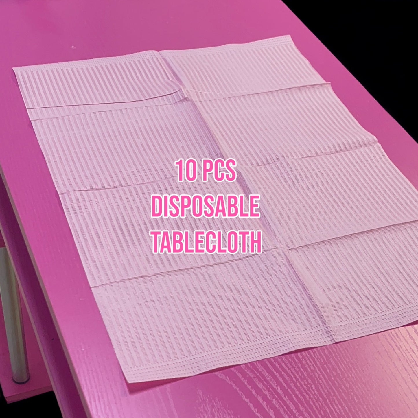 10 - Pack Pink Disposable Dental Bibs – Waterproof Table Covers for Nail Techs & Spa Use - JTessentials