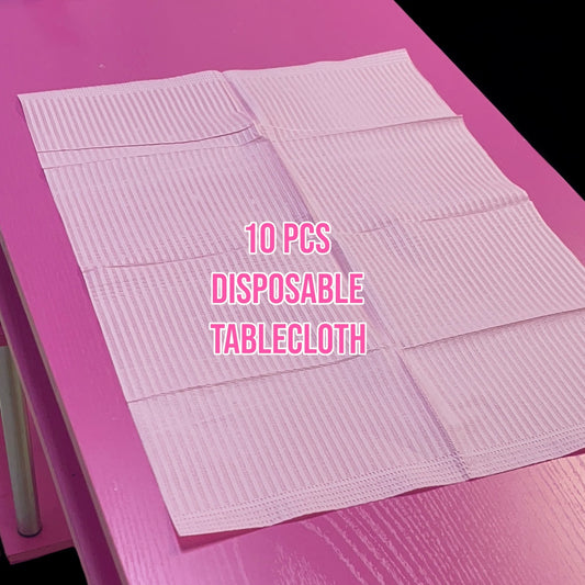 10 - Pack Pink Disposable Dental Bibs – Waterproof Table Covers for Nail Techs & Spa Use - JTessentials