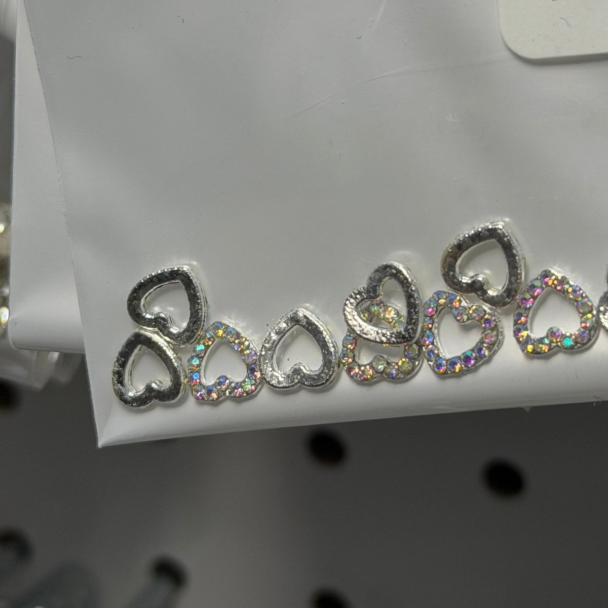 10 PCs AB Silver Heart Charm Outline - JTessentials