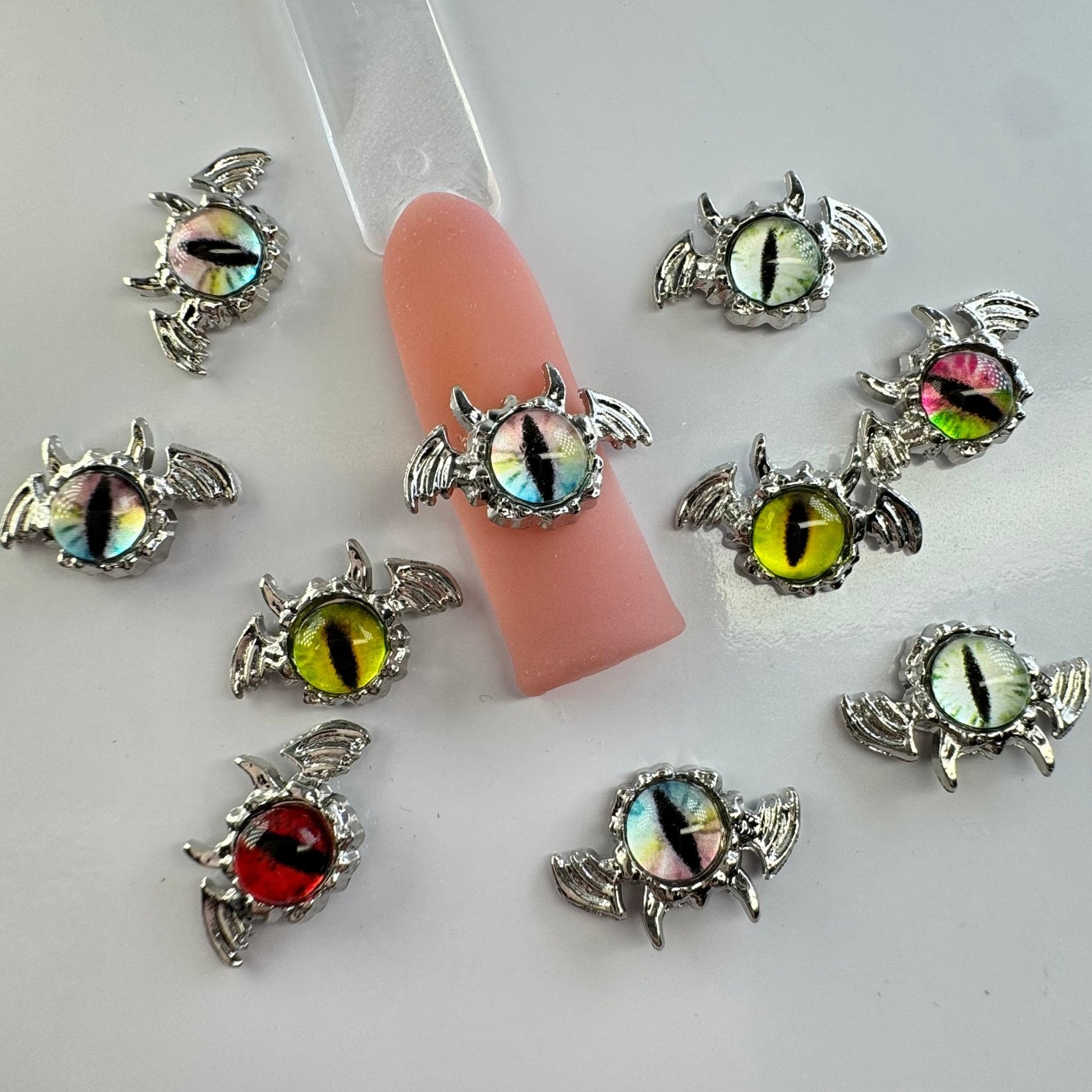 10 pcs Bat Eye Ball Nail Charm Halloween – Spooky 3D Nail Art Decoration - JTessentials
