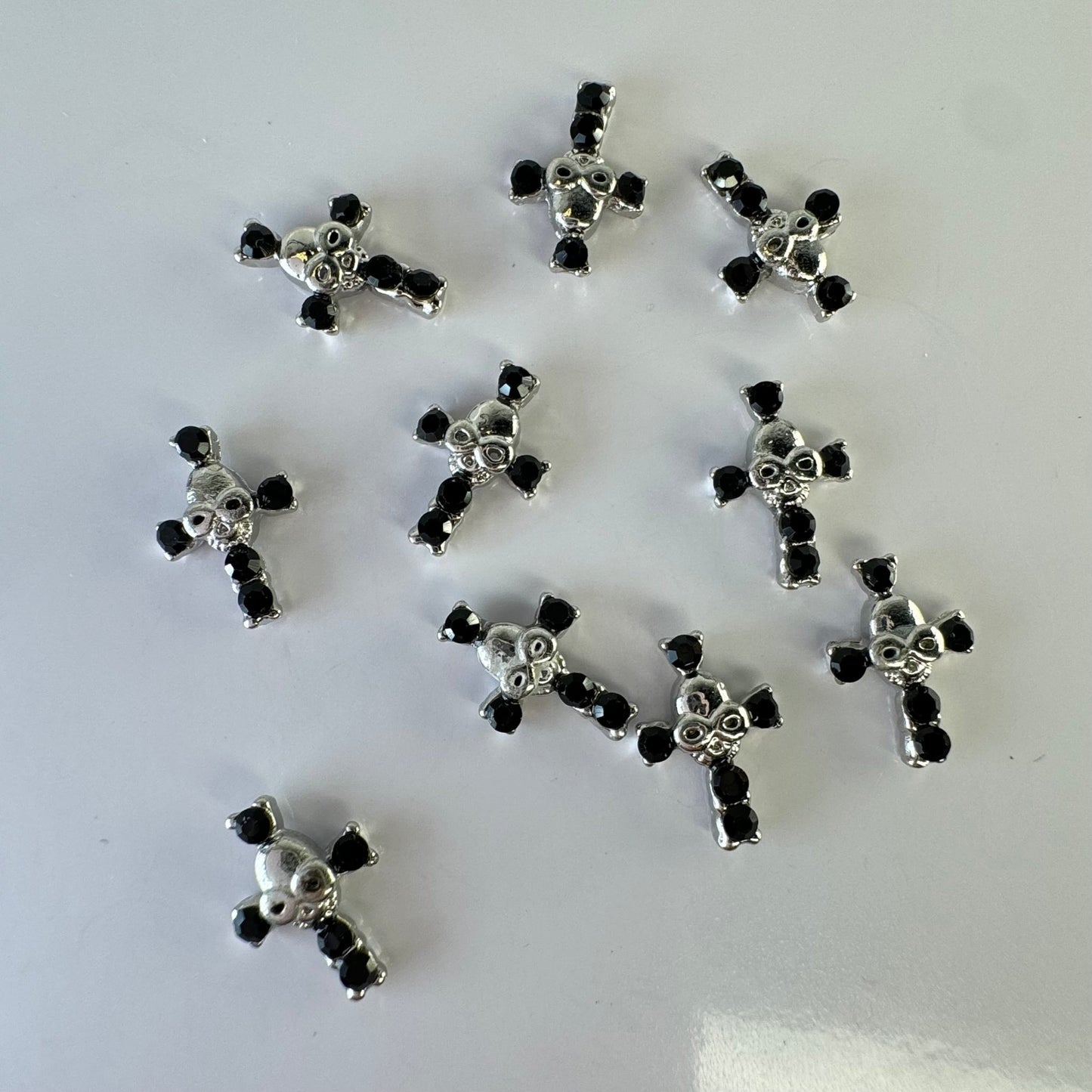 10 pcs Black Cross Nail Charms – Premium Gothic Nail Art Decorations - JTessentials