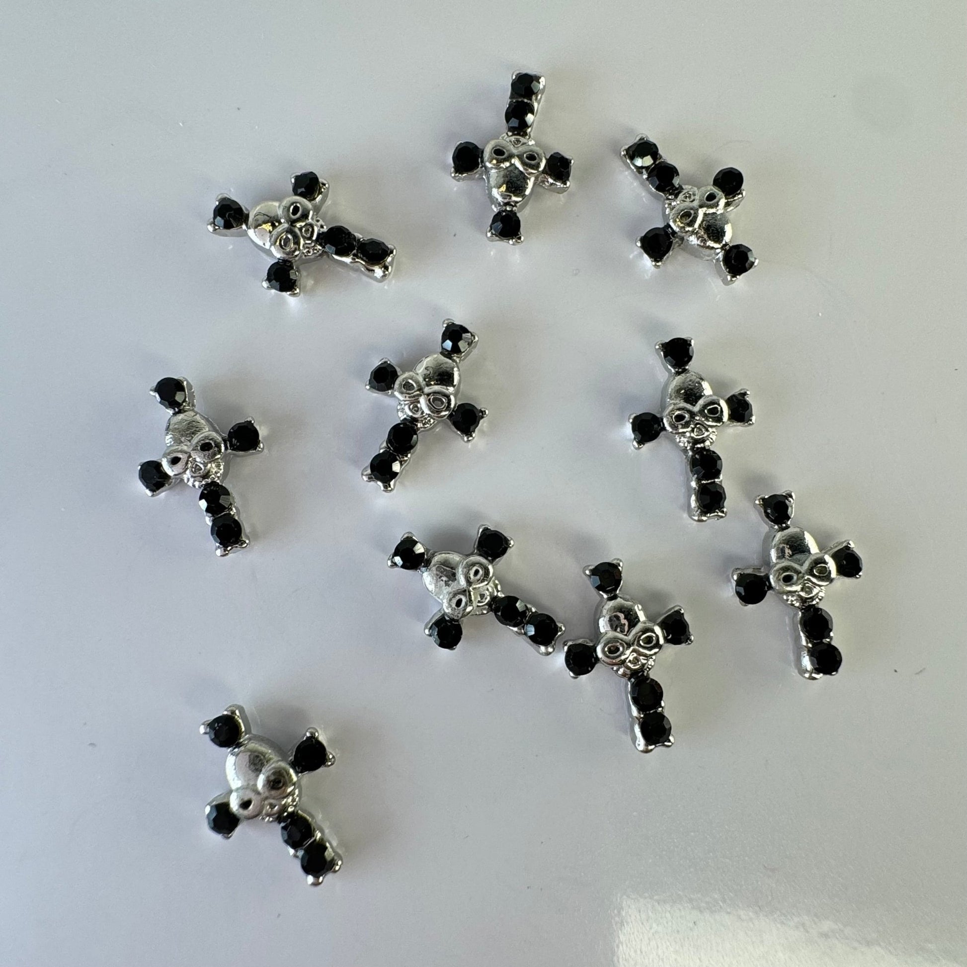 10 pcs Black Cross Nail Charms – Premium Gothic Nail Art Decorations - JTessentials