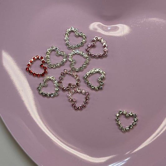 10 PCs Bling Heart Nail Charms - Sparkling Accessories for Stunning Nail Art - JTessentials