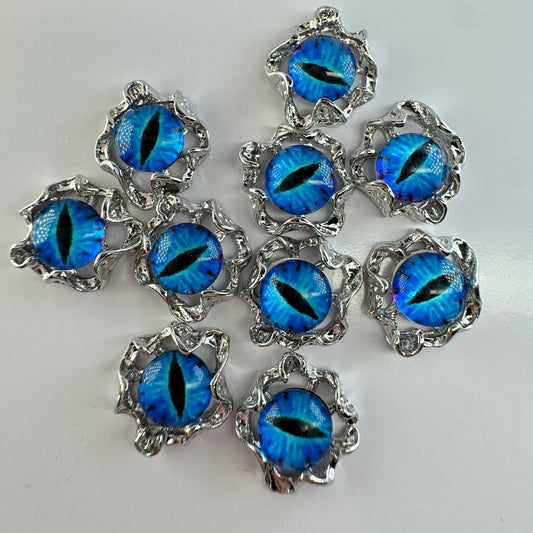 10 Pcs Blue Eyeball Halloween Nail Charms - Spooky & Stylish Nail Art Decoration - JTessentials