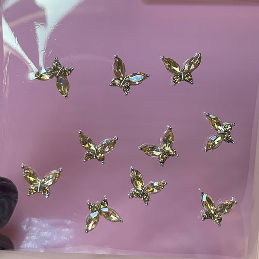 10 PCs Crystal butterfly - Champagne - JTessentials