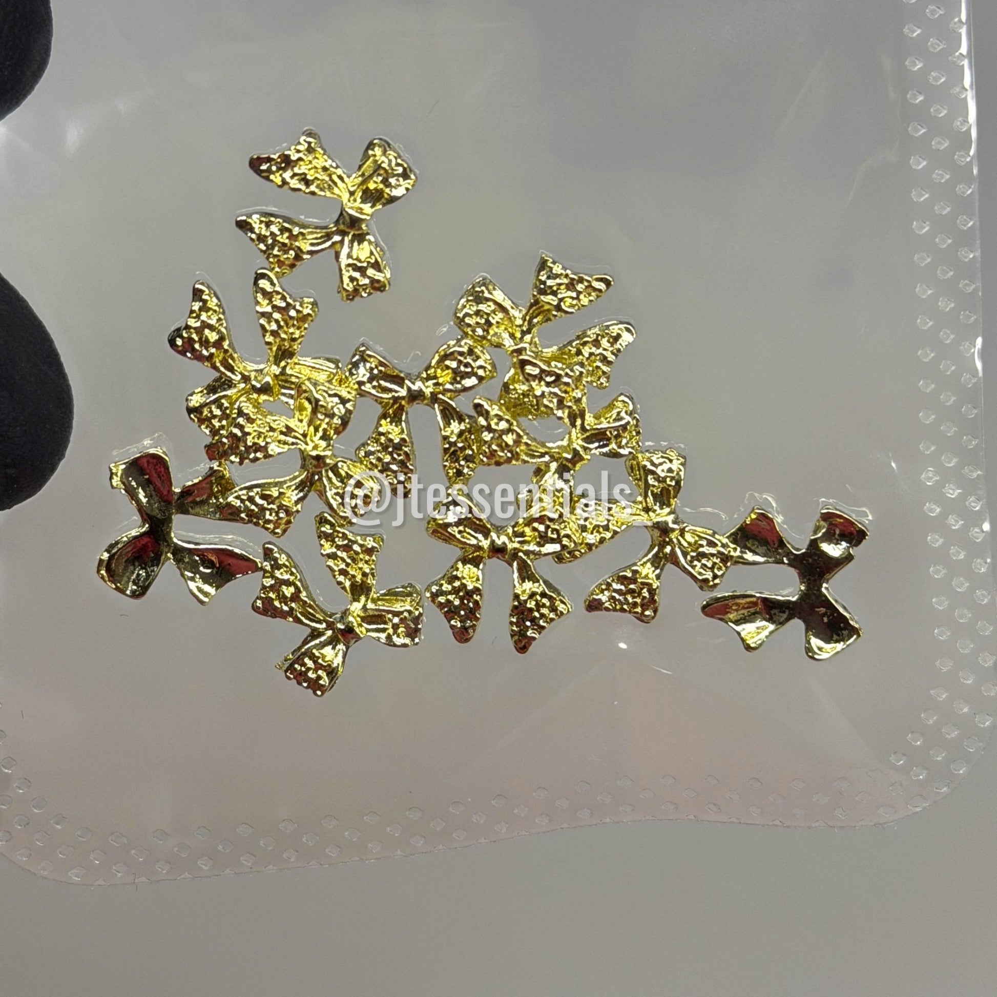 10 Pcs Gold Bow Nail Charms – Luxe 3D Nail Art Embellishments for Glam Sets - JTessentials
