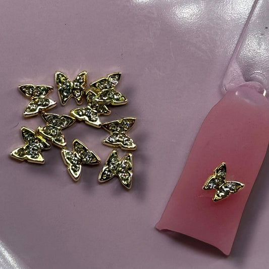 10 pcs GOLD Mini Butterfly Nail Charms – Tiny Butterfly Nail Art - JTessentials