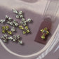10 Pcs Gold & Silver Cross Nail Charms with Pink Diamond Center – 3D Nail Art Embellishments - JTessentials