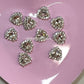 10 pcs - Heart Silver Rhinestone Nail Charm w silver back - JTessentials