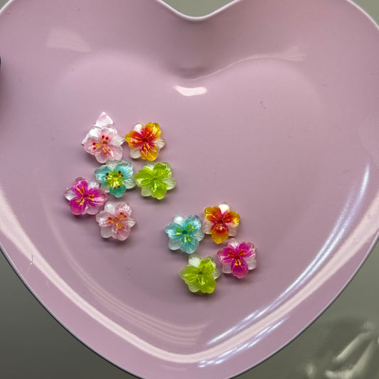 10 Pcs Ice Flower Glow Nail Charms – 3D Translucent Floral Resin Nail Decorations - JTessentials