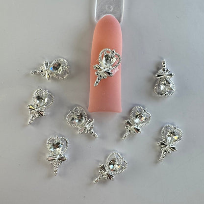 10 pcs LUX heart - silver - JTessentials