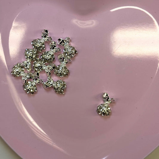 10 pcs Money Bag Bling Nail Charms - Silver - JTessentials