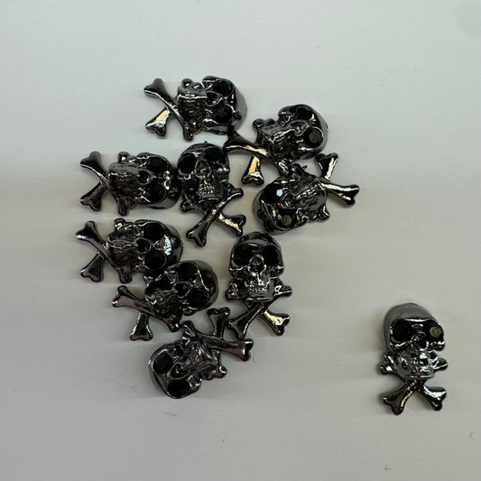 10 pcs Silver Skull Punk Nail Charms - Edgy 3D Nail Art for Bold & Stylish Manicures - JTessentials