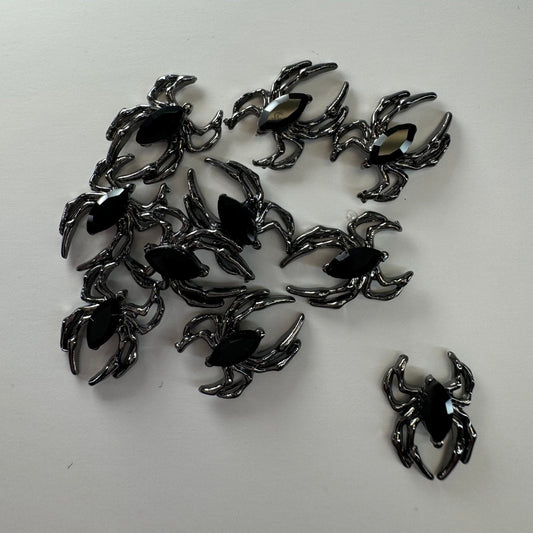 10 pcs Spider Nail Charms - spider black crystal - JTessentials