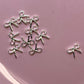 10 Pcs Thin Bow Silver Nail Charms - Elegant & Cute Nail Accessories - JTessentials