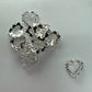 10 - Piece Heart Ruffle Nail Charms - Silver Elegant Nail Art Accents - JTessentials
