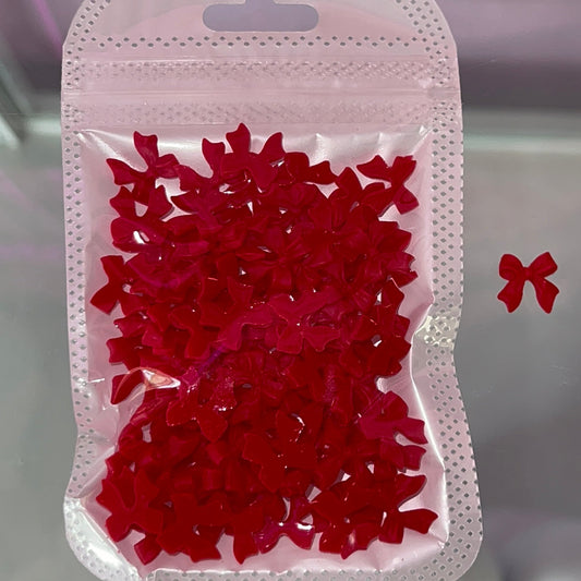 100 PC BOW CHARMS |RED 01 - JTessentials