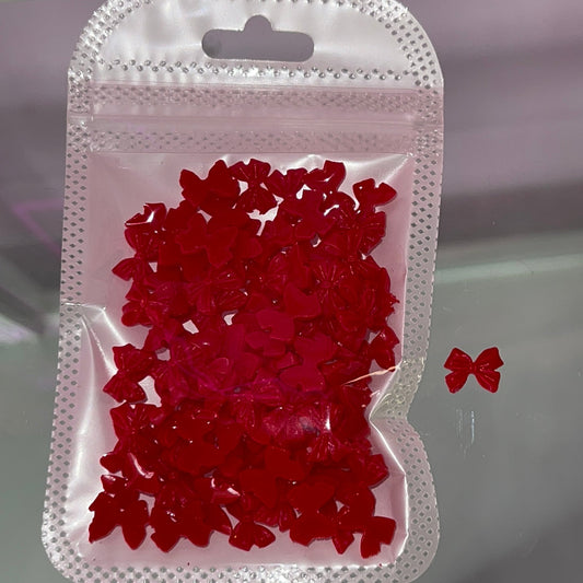 100 PC BOW CHARMS |RED 02 - JTessentials