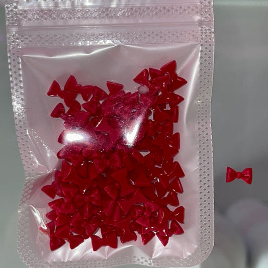 100 PC BOW CHARMS |RED 03 - JTessentials