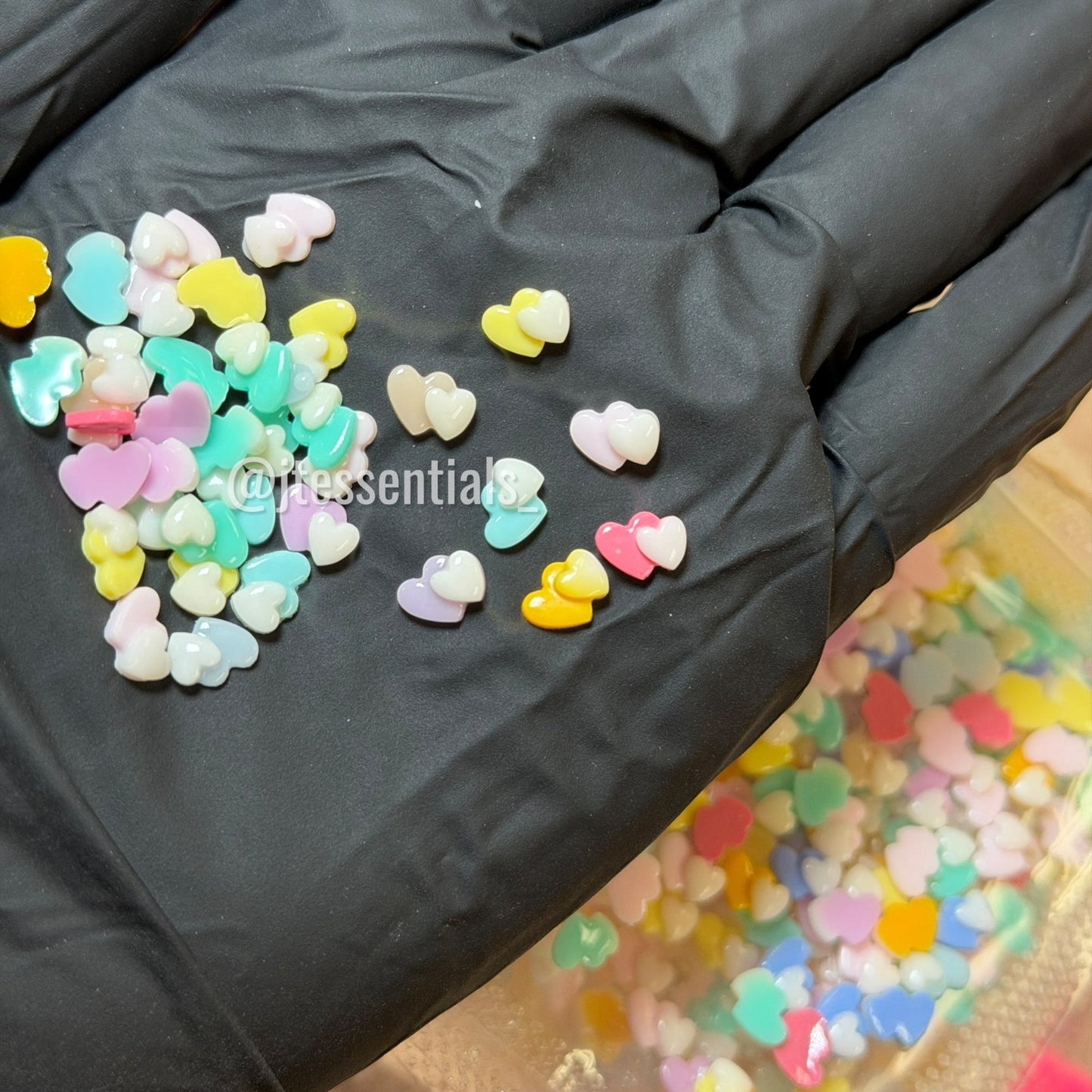 100 pcs Pastel heart double nail charm - JTessentials