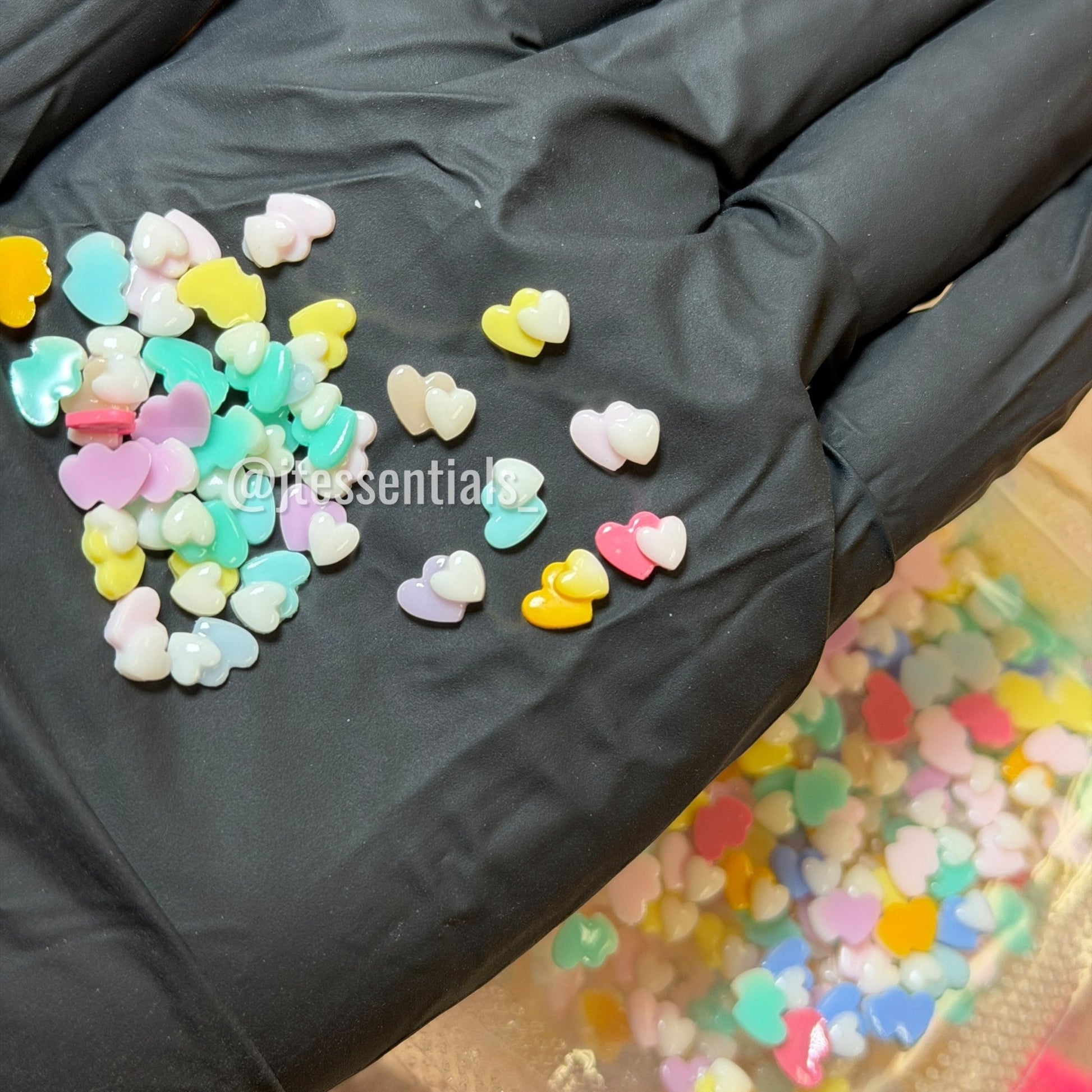 100 pcs Pastel heart double nail charm - JTessentials