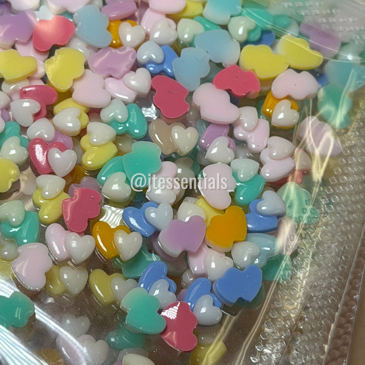 100 pcs Pastel heart double nail charm - JTessentials