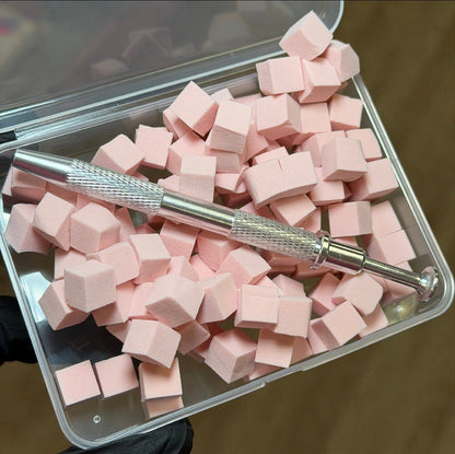 100Pcs Soft Nail Sponges for Ombre - Nail Art Sponges with Grabbing Pen - JTessentials