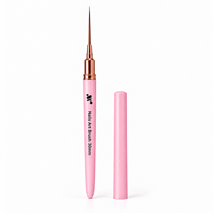 Pink Nail Art Liner Brush with Cap – 15mm, 20mm, 25mm & 30mm