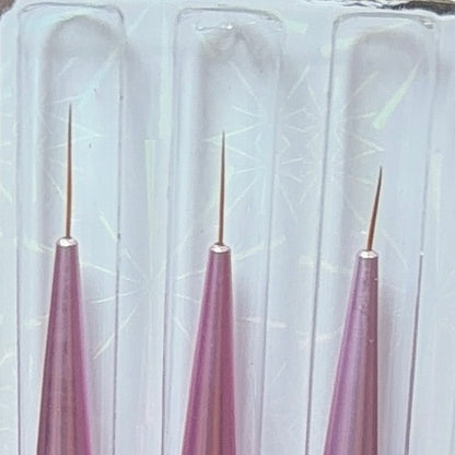 Detail Liner Nail Brush Set - 3 Pcs