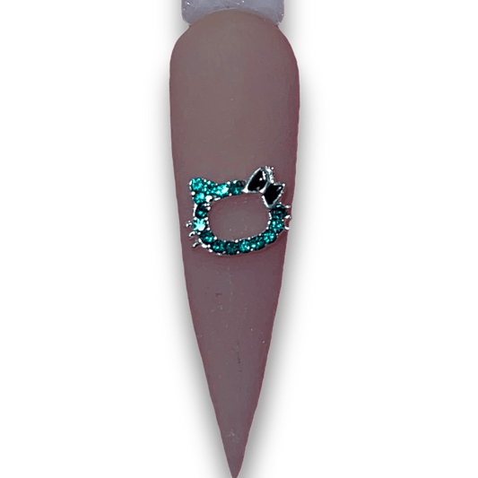 10pc kitty Nail Charms•Emerald Green outline - JTessentials
