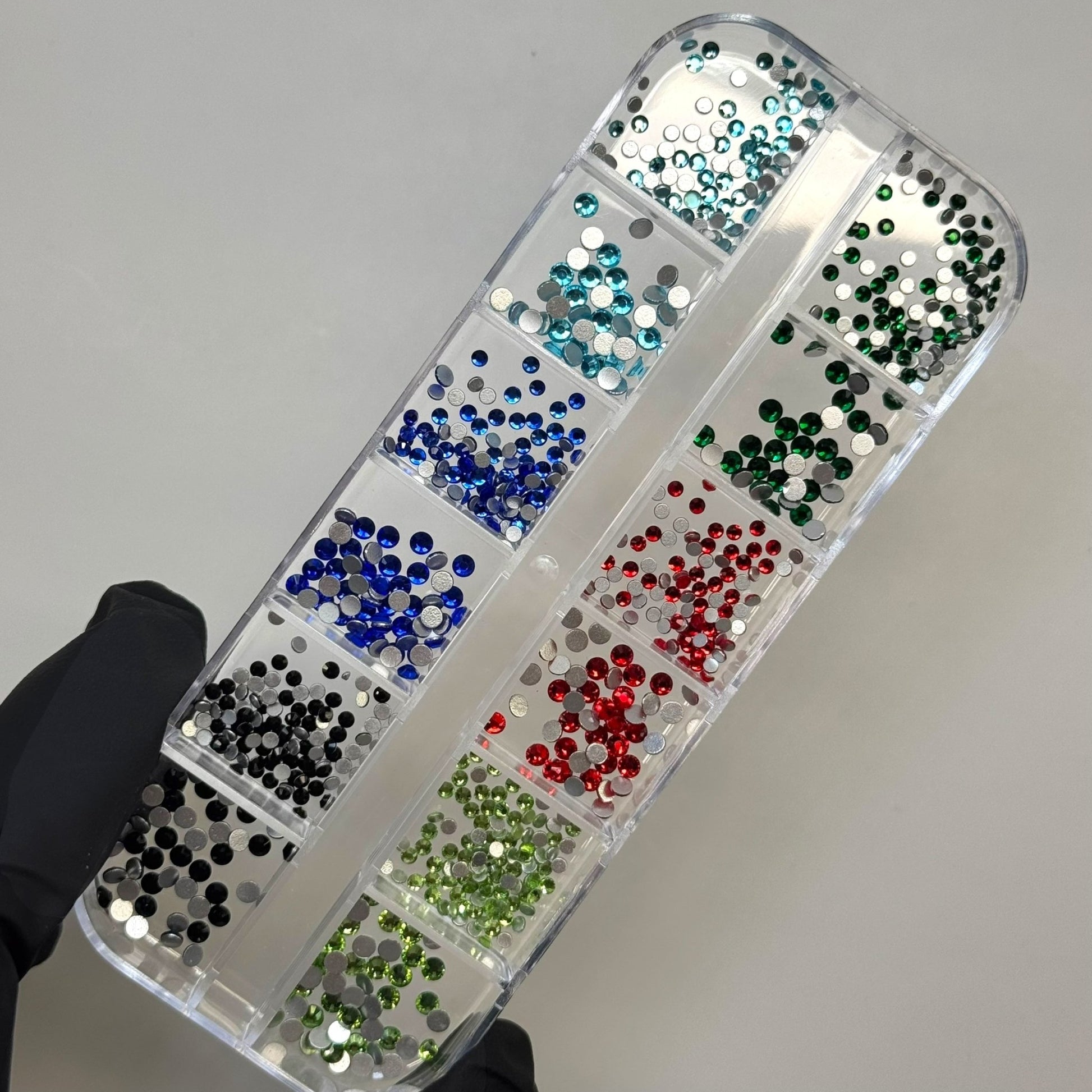 12 - Color Rhinestone Nail Art Box – Sparkling Gems for Nail Technicians - JTessentials