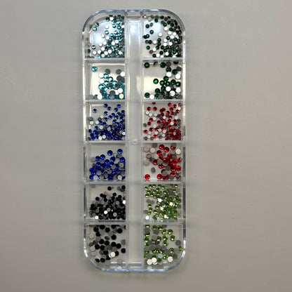 12 - Color Rhinestone Nail Art Box – Sparkling Gems for Nail Technicians - JTessentials