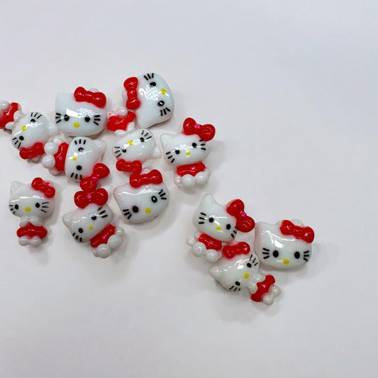 12 - Piece Red Hello Kitty Nail Charms - Cute & Bold Nail Art Accents - JTessentials
