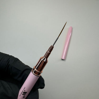 15 mm Detail Liner Nail Art Brush with Cap - Pink Precision Nail Brush for Fine Designs - JTessentials