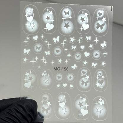 156 - White Airbrush - Inspired Nail Stickers - JTessentials