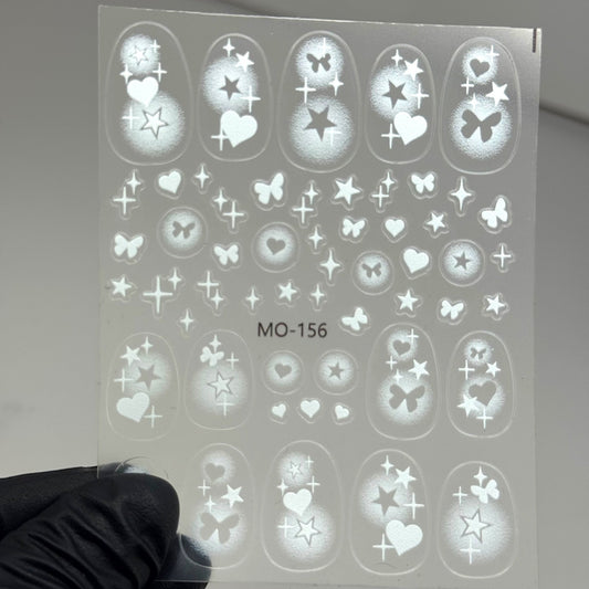 156 - White Airbrush - Inspired Nail Stickers - JTessentials