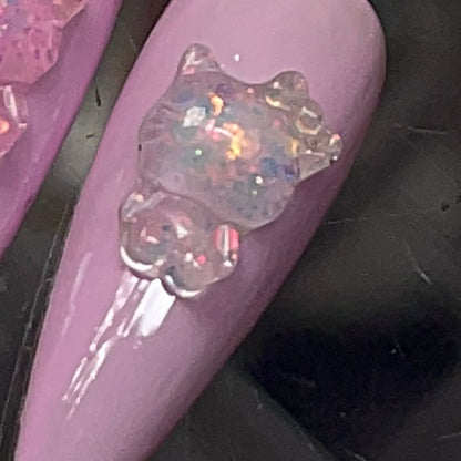 18 pcs- Gummy HELLO KITTY nail charms- blue - JTessentials